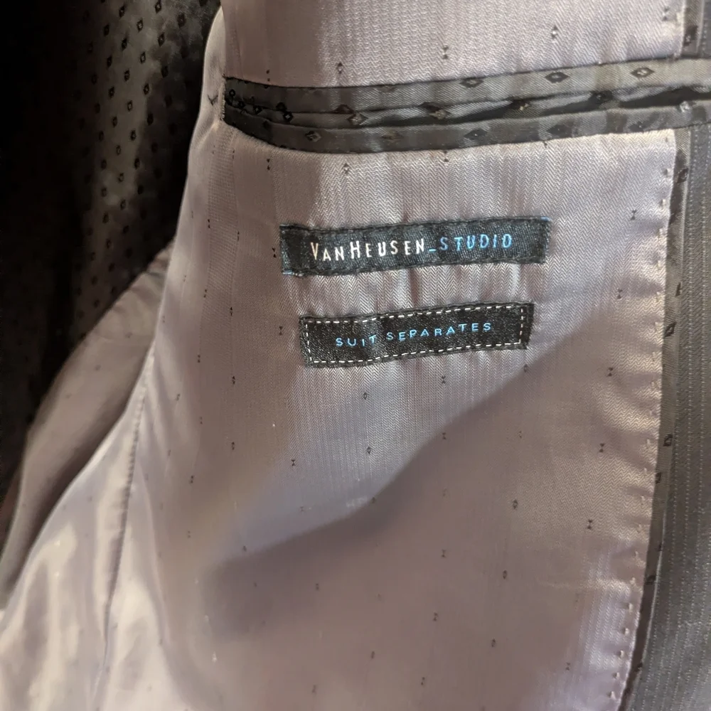 Van Heusen Black Striped Suit - Picture 4 of 8